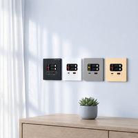 Prise murale industrielle standard UE 20W à charge rapide avec interrupteur, type 86, pour téléphone portable, 2 ports Type-C, rallonge