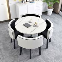 Table de négociation moderne et simple avec chaises, style scandinave, pour balcon, loisirs, réception, café, salon de thé, petite table ronde
