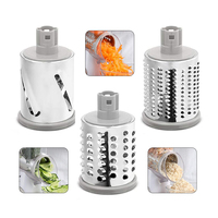Accessoire trancheur de légumes et râpe à fromage en acier inoxydable pour batteurs sur socle de cuisine, blanc lait