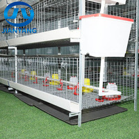 Cage à poulets de type H galvanisée, 4 niveaux, 80 poulets, durable, fabriquée en Chine, pour élevage de poulets de chair