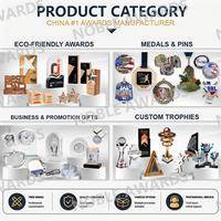 Trofeo de Premio Círculo de Excelencia de Cristal con Base Azul, Diseño de Moda, Gran Venta, Ideal para Regalo Empresarial