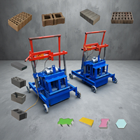Machine à blocs inclinée portable 2-45, à poussée manuelle, facile à utiliser, pour la fabrication de briques en ciment pour les projets de construction rurale
