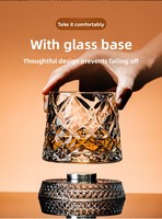 Set Gelas Whiskey Mewah 10oz, 2 Buah, Gelas Putar untuk Old Fashioned, Scotch/Bourbon/Whiskey, Transparan, untuk Bar, Pesta, dan Penggunaan di Rumah