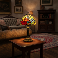 Lampe de bureau LED moderne en résine colorée avec abat-jour en verre de luxe - Lumière chaude 3000K pour la lecture au chevet, protection des yeux