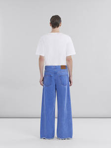 Ykmozi กางเกงยีนส์ขาตรงสำหรับผู้ชาย, กางเกงยีนส์ขาบานทรงหลวมขนาดใหญ่พิเศษพิมพ์โลโก้ได้ตามต้องการมีลาย3D - Product Image 4