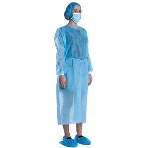 Nonwoven PP 30G Disposable Isolation Surgical Gown For Doctor/Surgeon/Patient/Visitor/Hospital