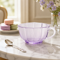ArtFamily – Gobelet en verre moulé à la cire perdue, fait main, art personnalisé, décoration de luxe pour la maison, présentoir de table élégant, cadeau, service à thé, Jiangsu