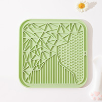 Tapis à lécher pour animaux de compagnie en silicone durable et écologique, à ventouses carrées pour une alimentation lente, pour chats et chiens, voyage, intérieur et extérieur