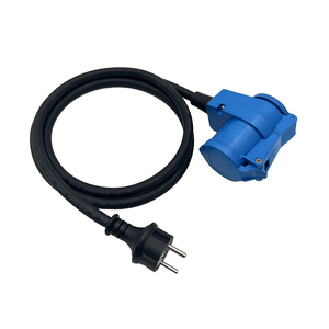 Camping 16A 230V Schuko-Stecker auf CEE-Winkelkupplung mit Schuko-Steckdose Adapter-Verlängerungskabel 1,5m H07RN-F 3G 2,5 mm² - Product Image 1