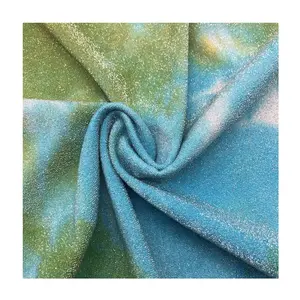 popular nylon metallic spandex swimwear fabric elastic shiny lurex fabric for bikini swimsuits dip dyed swimsuits telas