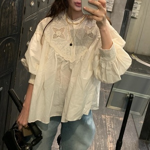 Blusa de Moda para Mujer con Bordado Jacquard y Cordones, Manga Larga - Product Image 5