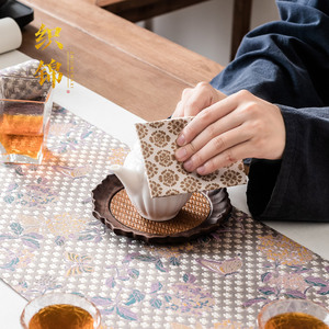 Zhijinxi Brocade Tea Mat Set 2M 2.5M Double Sided Reusable Tea Ceremony <b>Table</b> <b>Runner</b> - Product Image 2