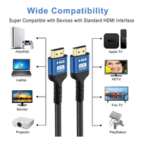 Câble HDMI Xput 2m haute vitesse 4K 2.0 60Hz 3D plaqué or mâle-mâle, blindé tressé avec gaine en PVC pour moniteur et lecteur DVD