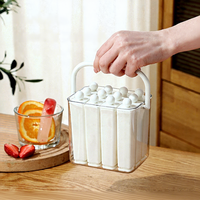 Moule à glaçons portable en silicone de qualité alimentaire avec poignée, pour bâtonnets de glace longs, facile à démouler, réutilisable, pour boissons à la maison et les fêtes