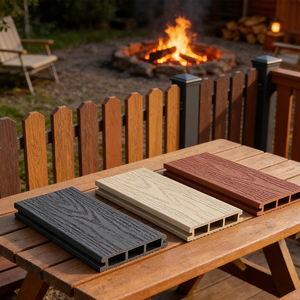 Panneau de clôture composite WPC à bas prix, barrière de sécurité durable pour le contrôle des foules, les chantiers de construction et les cours de maison - Product Image 1