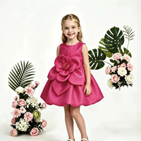 Robe pour filles, sans manches, à fleurs 3D, volumineuse, respirante, pour fête d'anniversaire, mariage, vacances, événements formels