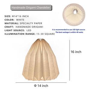 Đèn thả giấy trang trí nhà cửa phong cách châu Âu, chống thấm nước, kiểu dáng sáng tạo Nicro, làm thủ công, gấp gọn được, dạng đèn chụp giấy xếp hình - Product Image 4