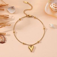 Collier tendance en acier inoxydable plaqué or avec imitation perles, chaîne à maillons et pendentif cœur épais perlé pour femme, idéal pour le dropshipping