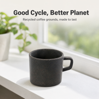 Tasses à café réutilisables écologiques en plastique recyclé à partir de grains de café, 200 ml, avec logo personnalisé, qualité alimentaire, réduction de 61 g de CO2