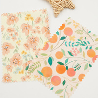 Tissu imprimé numérique 100 % coton doux avec motifs de fruits pour vêtements d'enfants, vente en gros
