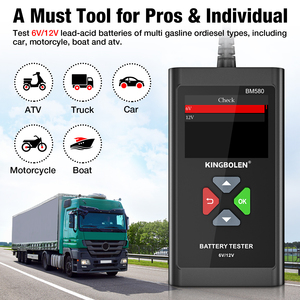 USA EU Warehouse KINGBOLEN BM580 <b>6V</b> 12V Car <b>Battery</b> Tester 100-2000CCA Voltage Tester - Product Image 2