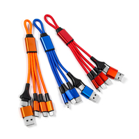 Cargador USB Personalizable con Logotipo 5V/2A, Nuevo Set Promocional 5 en 1 con Cable Trenzado de Nylon Tipo C y Adaptador de Viaje
