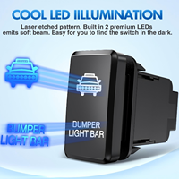 Interruptor basculante ON-OFF de 12V con IP65 ABS + Kit de cable de conexión rápida de construcción metálica para reemplazo de barra de luz de parachoques de coche