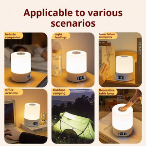 Factory Price Rechargeable Smart Night <b>Light</b> With 3 Colors Eye-friendly <b>Touch</b> LED Clock <b>Bedside</b> Lamp Ambient <b>Light</b> - Product Image 5