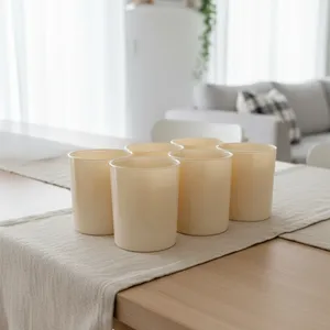 MUMHANE Juego de 6 Vasos de Vidrio Crema para Portavelas, Faroles y Frascos de Velas - Product Image 2