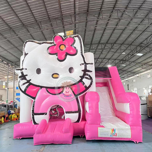 Hello <span class=keywords><strong>Kitty</strong></span> Bounce House <span class=keywords><strong>Combo</strong></span> trượt màu hồng cho bé gái - Product Image 1