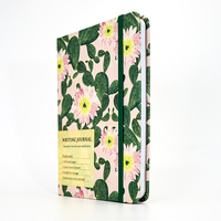 Carnet de notes personnalisé à couverture rigide, esthétique florale, avec logo