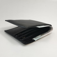 Portefeuille de luxe personnalisé en cuir véritable pour hommes, petit porte-monnaie de styliste, accessoire de business, noir, vente en gros,