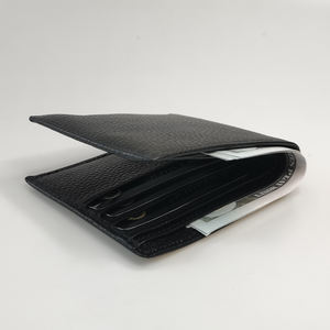 Portafogli all'Ingrosso in Vera <span class=keywords><strong>Pelle</strong></span> Pieno Fiore Nera Personalizzabili di Lusso, <span class=keywords><strong>Portafoglio</strong></span> Corto Firmato da <span class=keywords><strong>Uomo</strong></span>, Borsellino da Lavoro - Product Image 6