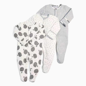 Spot Supply Baby Spring and Autumn Jumpsuit Conjunto de 3 piezas Impreso Mono de manga larga Pijamas cálidos para bebés para recién nacidos - Product Image 6