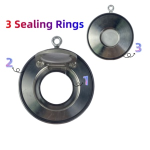 Installation horizontale et verticale CF8 H74W DN40-DN300 DIN PN16 <span class=keywords><strong>plaquette</strong></span> <span class=keywords><strong>disque</strong></span> unique plaque circulaire clapet anti-retour à feuilles minces - Product Image 4