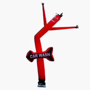 Muñeco Inflable Publicitario de 20 Pies de Altura y 18 Pulgadas de Ancho, con Forma de Bailarín y Flecha, en Tela Oxford Roja, para Lavado de Autos - Product Image 2