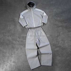 Custom 3m Reflective Wholesale Lightweight Sweatsuit Two Piece Jackets and Nylon Pants Jogging Zip up Windbreaker Tracksuit <b>Set</b> - Product Image 2