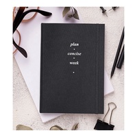 Agenda en tissu imperméable écologique avec logo personnalisé Agenda couverture rigide Carnet de notes imprimé inspirant noir personnalisé