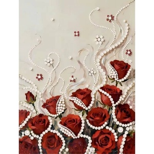 Xixi 40*50cm 5D DIY Peinture sur toile acrylique perlée peinte à la main avec cadre, artisanat écologique fait main, motif Château de Fée Fleuri Imprimé - Product Image 5