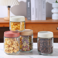 12Oz 16Oz Milieuvriendelijke Voedselopslag Glazen Potten Plastic Schroefdeksel Opslag Blikjes Thee Snacks Noten Verzegelde Blikjes