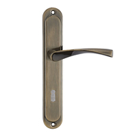Poignée de porte intérieure en aluminium bronze sur plaque de fer pour porte en bois