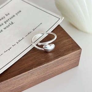 S925 Sterling Silver Heart Shaped <b>Open</b> <b>Ring</b> For Women Simple Elegant Design Everyday Wear Jewelry - Product Image 1