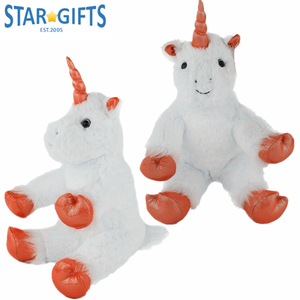 Set di Peluche Unicorno Bianco Genitore-Figlio, Morbidi Animali Mitologici Imbottiti con Dettagli Rosa, Regalo e Decorazione Ideali - Product Image 5