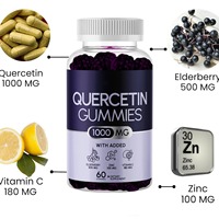 Gummies de Quercétine à Marque Blanche OEM, Vitamine et Extrait de Sureau, Complément Alimentaire pour le Soutien Immunitaire