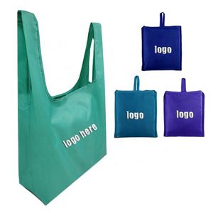 Sac de courses réutilisable, durable, écologique, personnalisé, imprimé, solide, pliable, en polyester recyclé - Product Image 1