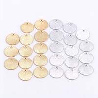Disque rond en métal sablé, à trou unique, vierge, plusieurs tailles, pour accessoires de maroquinerie et de fabrication de bijoux DIY