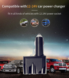 Adaptador de cargador de coche 60W divisor de enchufe de encendedor de cigarrillos 12V/24V Dual USB 3A y 2.4A cargador de coche comercial - Product Image 5