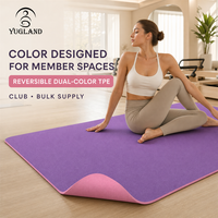 Tapete de Yoga Ecológico de Doble Color Yugaland ESG, Antideslizante, de TPE, para Bienestar Corporativo, Venta al Por Mayor