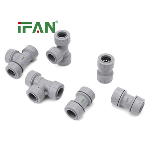 Raccords PPR IFAN PB à emboîtement rapide 15mm 22mm Gris Étanchéité à l'eau Coude Té Racord de <span class=keywords><strong>radiateur</strong></span> Chauffage - Product Image 2