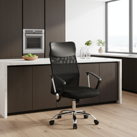 Chaise de bureau ergonomique en gros pour usine, avec base métallique, dossier haut, réglable en hauteur, pivotante, pour le lieu de travail